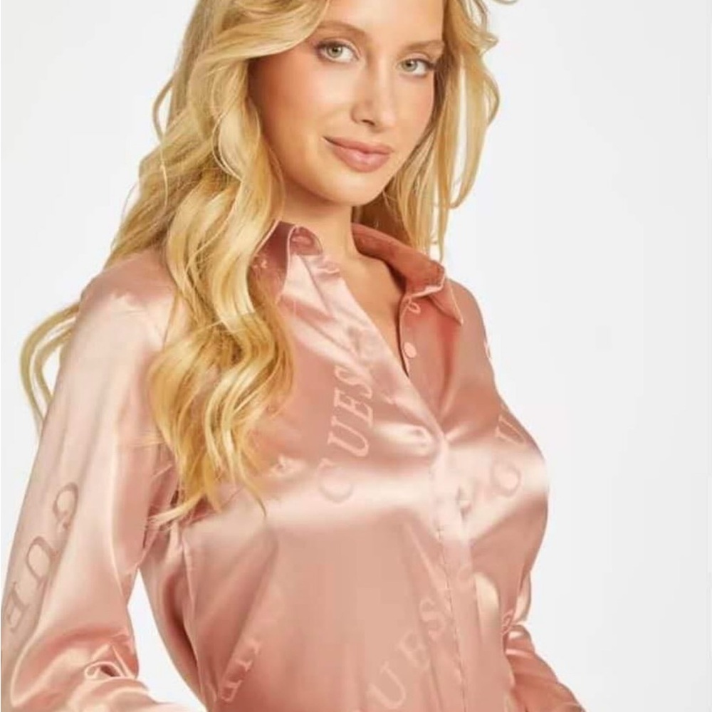 Guess Blush Satin Shirt
